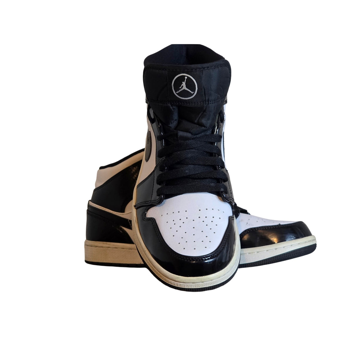 Nike Air Jordan 1 Retro High OG Black White Patent Leather Sneakers Size 9.5 - Style DD1649-001