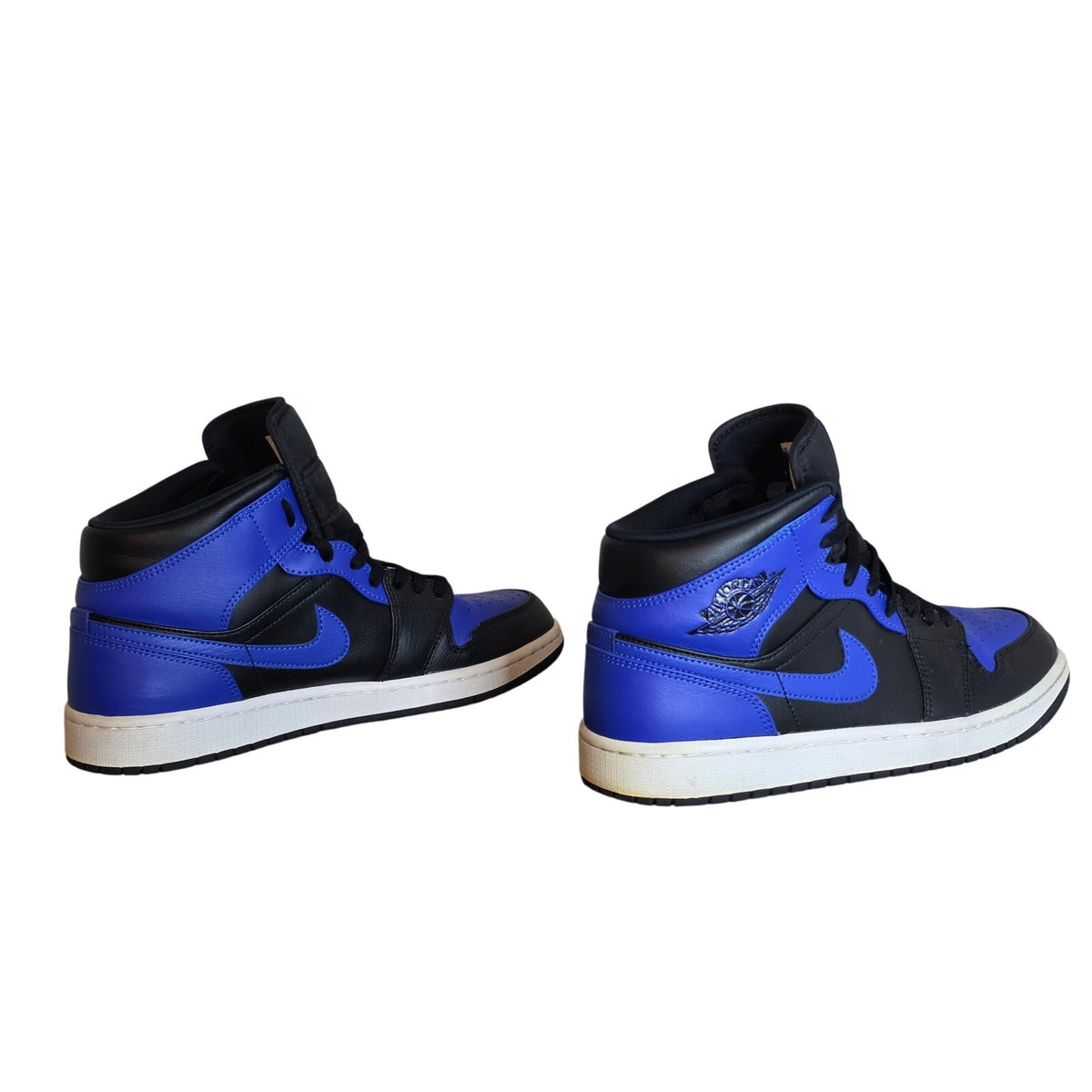Nike Air Jordan 1 High Black Royal Blue Sneakers Size 9.5 - Style 554724-077