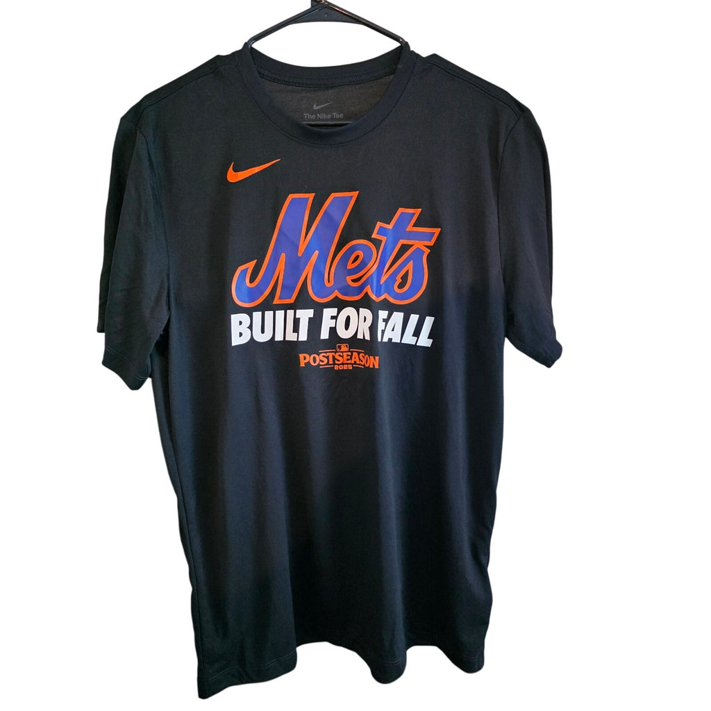 Nike Dri-FIT New York Mets "Built for Fall" 2025 Postseason T-Shirt | Black | Size Medium | MLB Playoff Tee