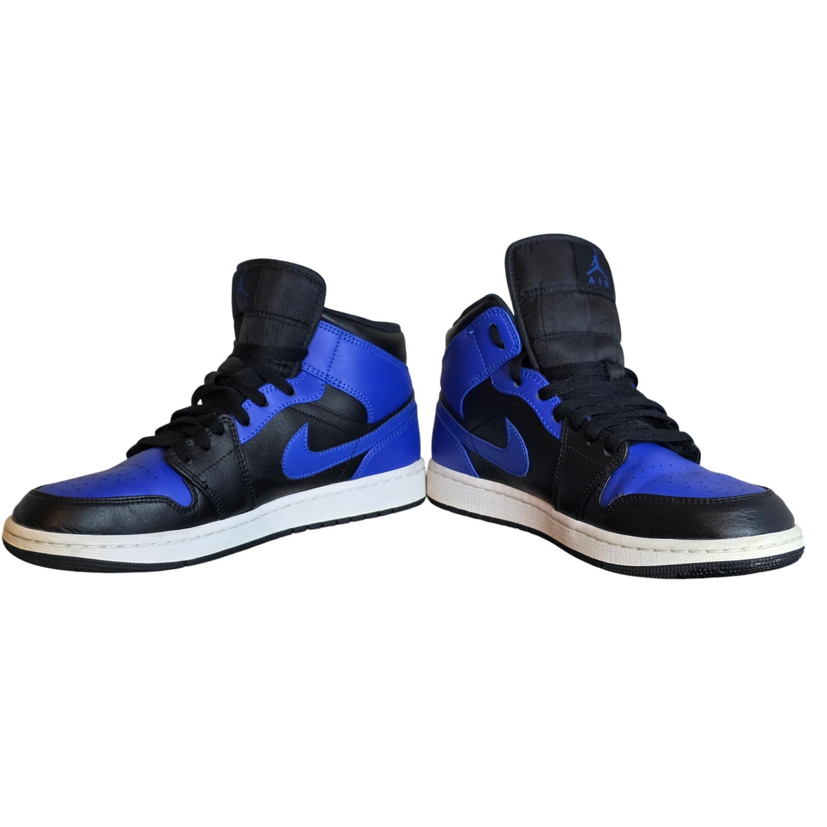 Nike Air Jordan 1 High Black Royal Blue Sneakers Size 9.5 - Style 554724-077