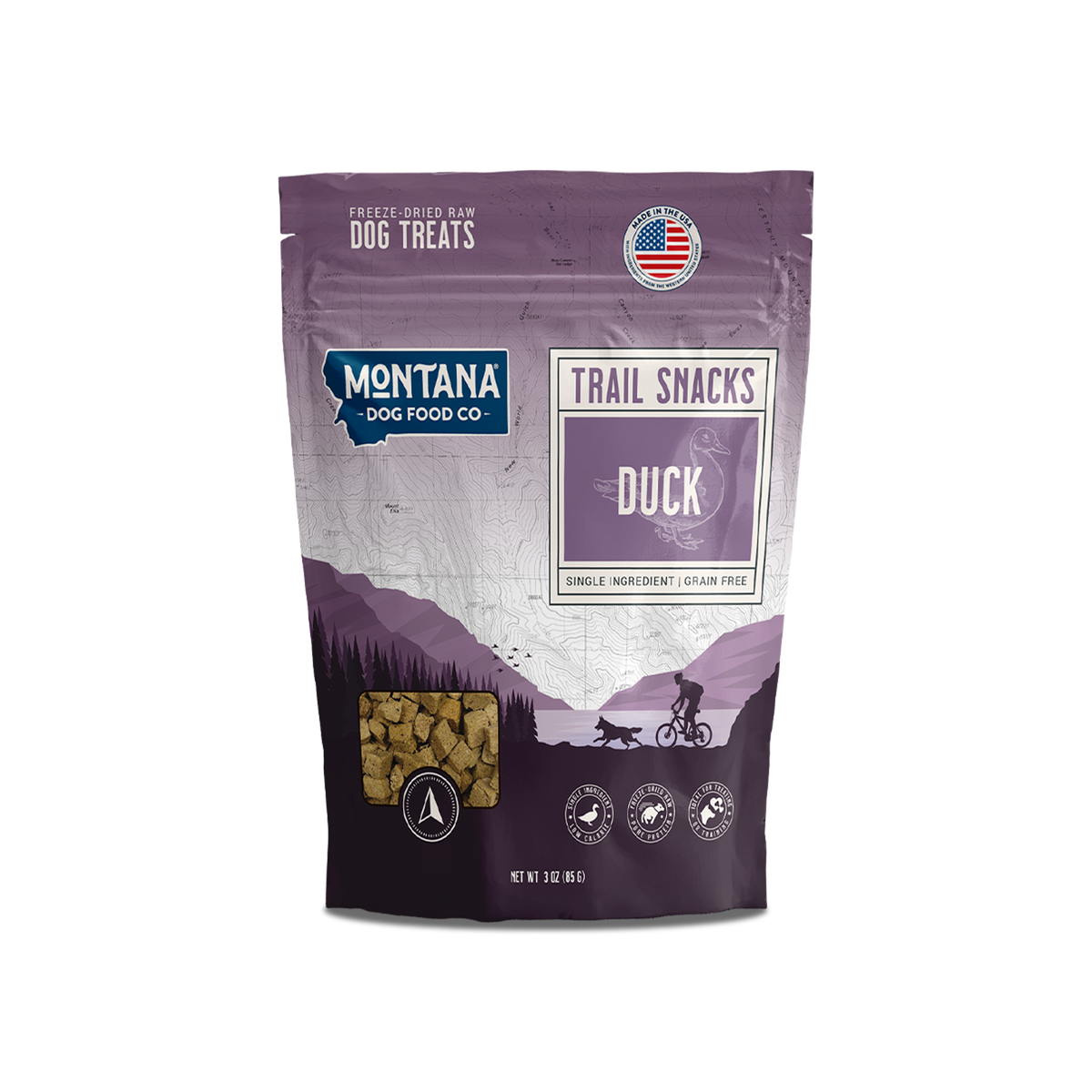 Duck Freeze-dried Raw Trail Snacks (Treats) for Dogs 3oz