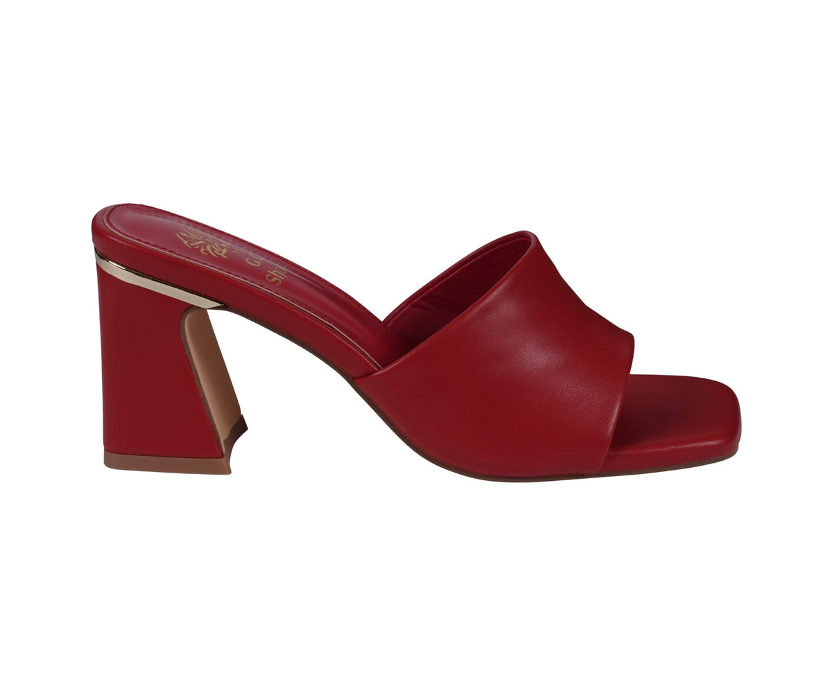 Women's Soho Red Square Toe Heeled Sandals